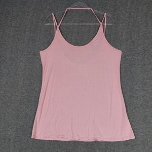 TOBRIEF WOMENS PASTEL PINK STRAPPY LOOSE FIT SEXY SUMMER TANK TOP SIZE LARGE